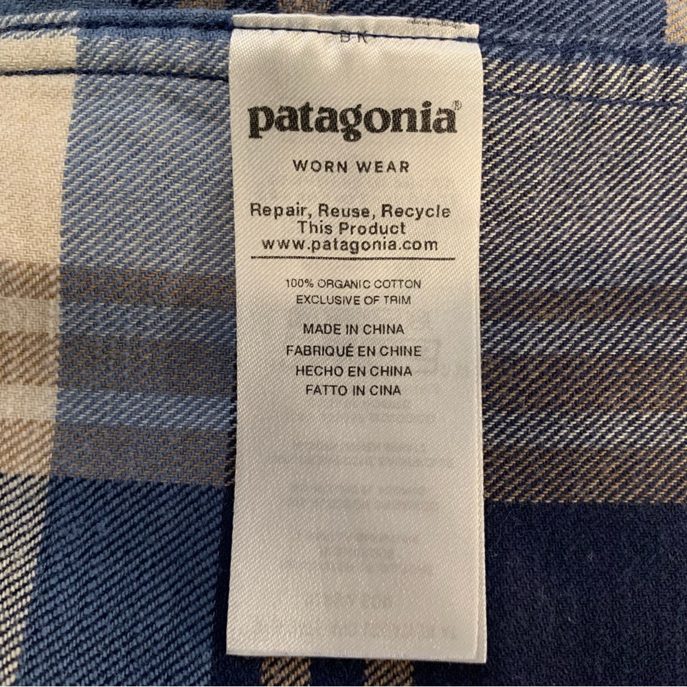 Patagonia Men’s Fjord Plaid Organic Cotton Lightweight Medium Work Shirt 54020 - Picture 9 of 14